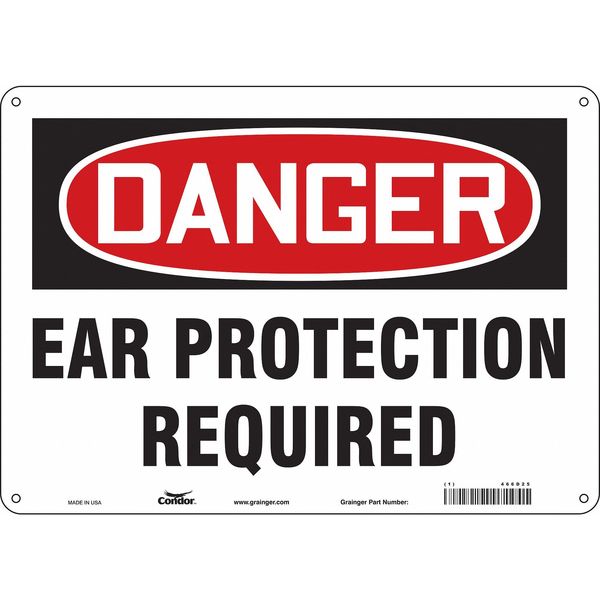Safety Sign, 10 in Height, 14 in Width, Aluminum, Horizontal Rectangle, English, 466D25