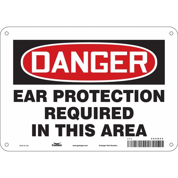 Safety Sign, 7 in Height, 10 in Width, Aluminum, Vertical Rectangle, English, 466D60