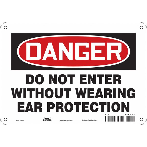 Safety Sign, 7 in Height, 10 in Width, Aluminum, Vertical Rectangle, English, 466D67