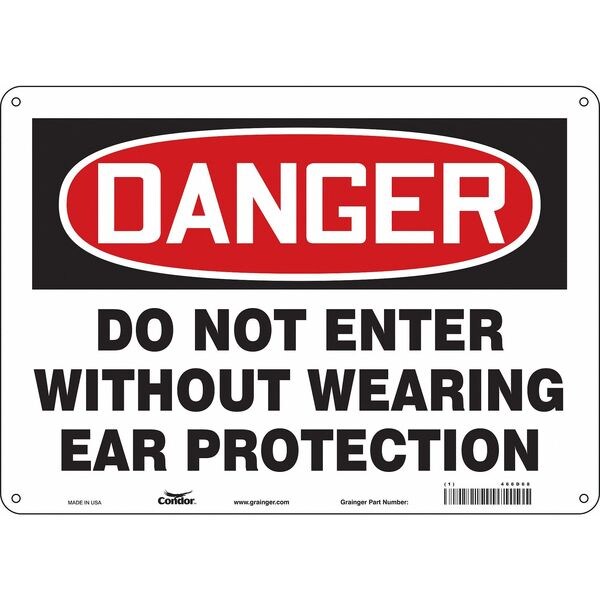 Safety Sign, 10 in Height, 14 in Width, Aluminum, Horizontal Rectangle, English, 466D68