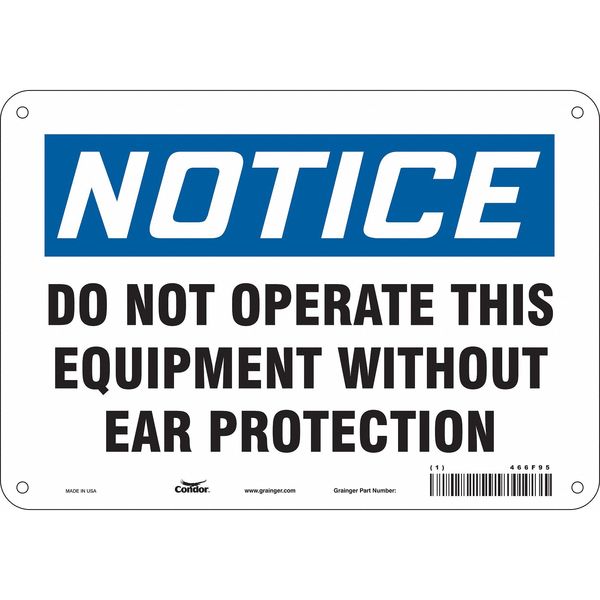 Safety Sign, 7 in Height, 10 in Width, Aluminum, Vertical Rectangle, English, 466F95