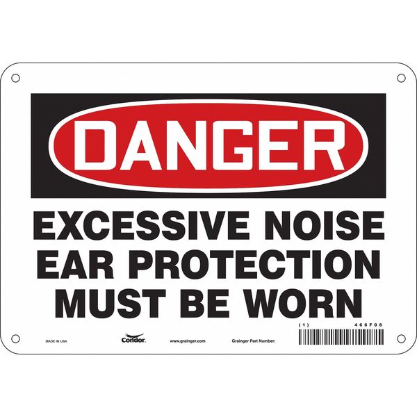 Safety Sign, 7 in Height, 10 in Width, Aluminum, Vertical Rectangle, English, 466F08