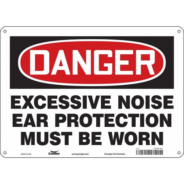 Safety Sign, 10 in Height, 14 in Width, Aluminum, Horizontal Rectangle, English, 466F09