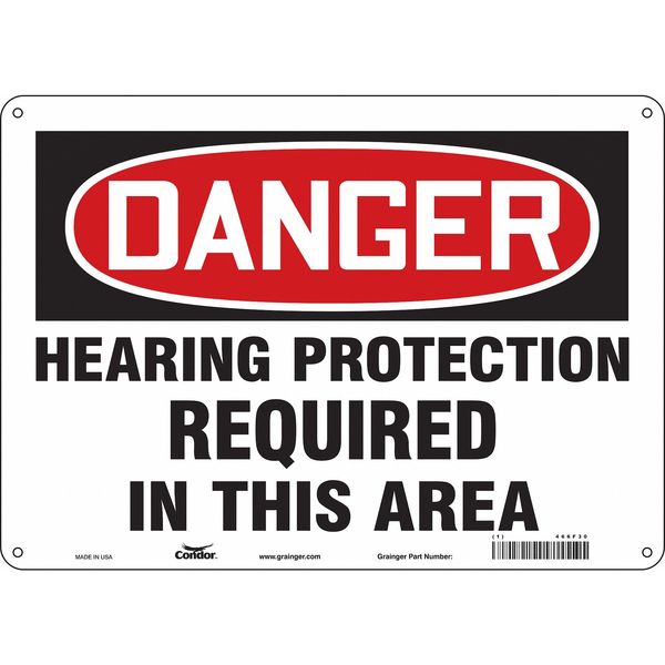 Safety Sign, 10 in Height, 14 in Width, Aluminum, Horizontal Rectangle, English, 466F30