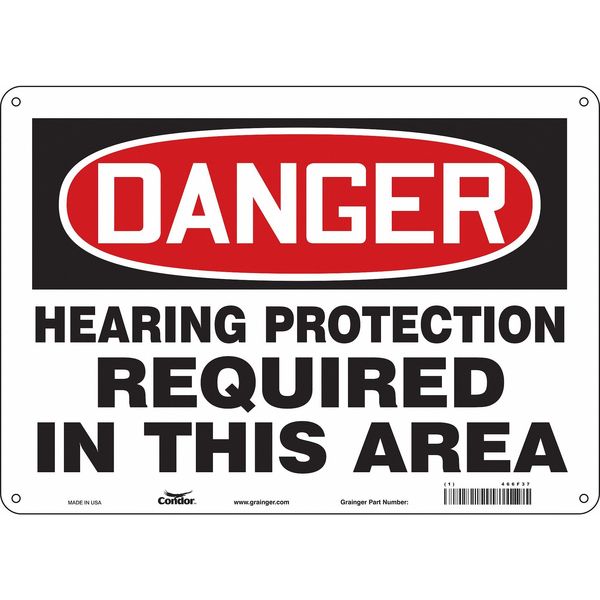 Safety Sign, 10 in Height, 14 in Width, Aluminum, Horizontal Rectangle, English, 466F37