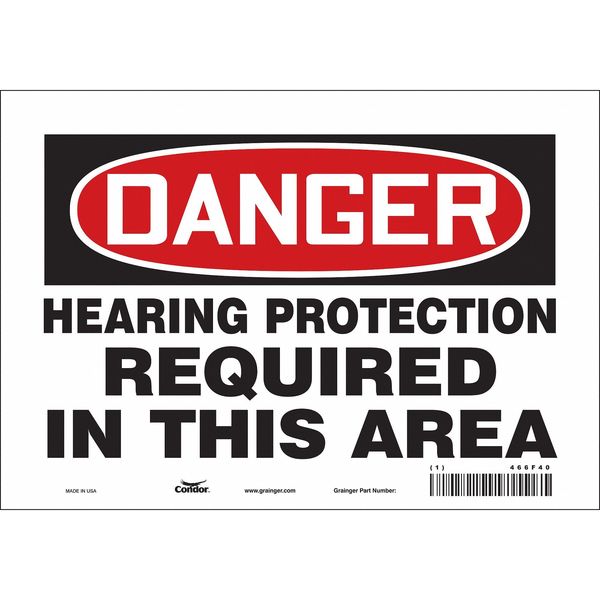 Safety Sign, 7 in Height, 10 in Width, Vinyl, Vertical Rectangle, English, 466F40