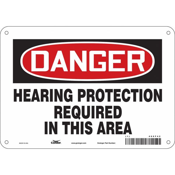 Safety Sign, 7 in Height, 10 in Width, Aluminum, Vertical Rectangle, English, 466F42