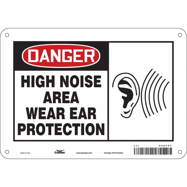 Safety Sign, 7 in Height, 10 in Width, Aluminum, Vertical Rectangle, English, 466F57