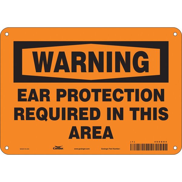 Safety Sign, 7 in Height, 10 in Width, Aluminum, Vertical Rectangle, English, 466G84