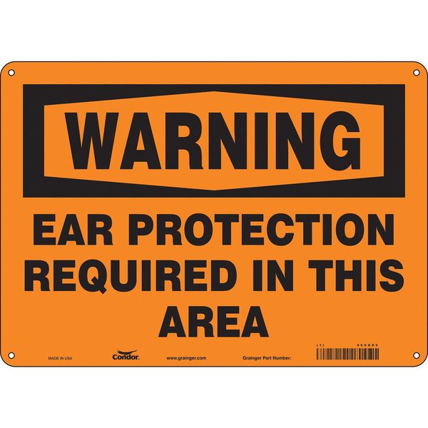 Safety Sign, 10 in Height, 14 in Width, Aluminum, Horizontal Rectangle, English, 466G85