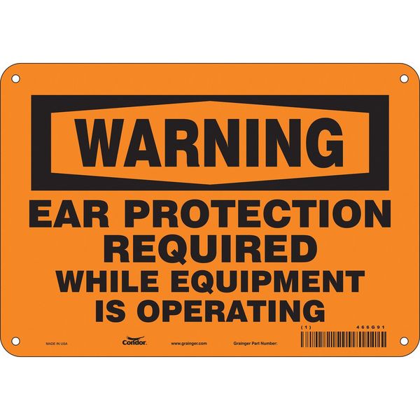 Safety Sign, 7 in Height, 10 in Width, Aluminum, Vertical Rectangle, English, 466G91