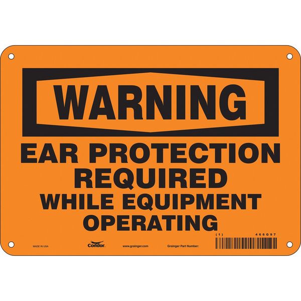 Safety Sign, 7 in Height, 10 in Width, Aluminum, Vertical Rectangle, English, 466G97