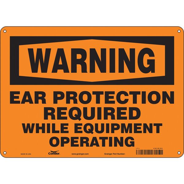 Safety Sign, 10 in Height, 14 in Width, Aluminum, Horizontal Rectangle, English, 466G98