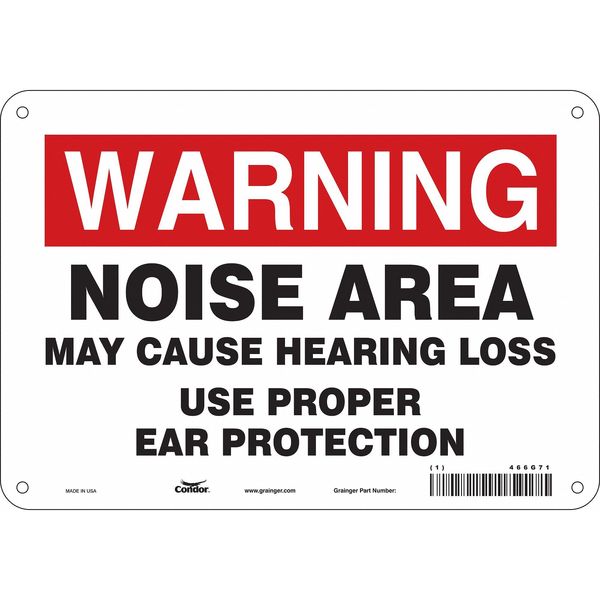 Safety Sign, 7 in Height, 10 in Width, Aluminum, Vertical Rectangle, English, 466G71