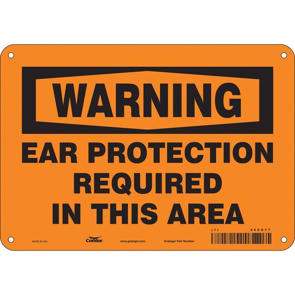 Safety Sign, 7 in Height, 10 in Width, Aluminum, Vertical Rectangle, English, 466G77