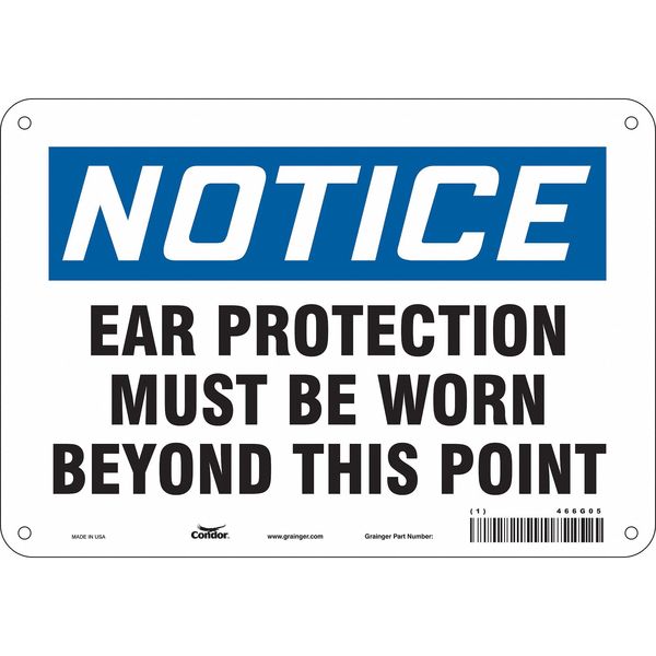 Safety Sign, 7 in Height, 10 in Width, Aluminum, Vertical Rectangle, English, 466G05