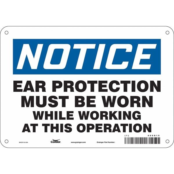 Safety Sign, 7 in Height, 10 in Width, Aluminum, Vertical Rectangle, English, 466G15