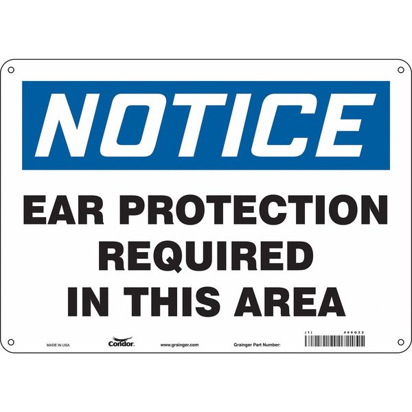 Safety Sign, 10 in Height, 14 in Width, Aluminum, Horizontal Rectangle, English, 466G22