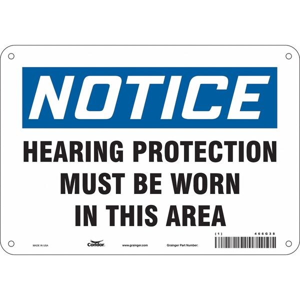 Safety Sign, 7 in Height, 10 in Width, Polyethylene, Vertical Rectangle, English, 466G38