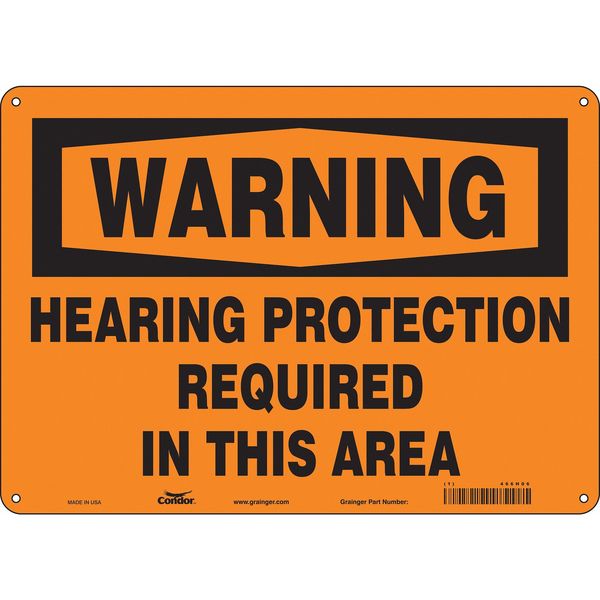 Safety Sign, 10 in Height, 14 in Width, Aluminum, Horizontal Rectangle, English, 466H06