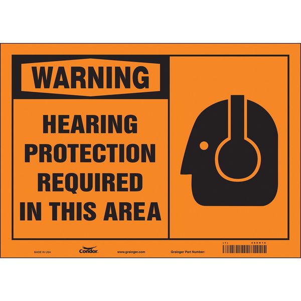 Safety Sign, 10 in Height, 14 in Width, Vinyl, Horizontal Rectangle, English, 466H16
