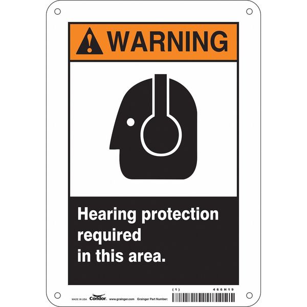 Safety Sign, 10 in Height, 7 in Width, Polyethylene, Horizontal Rectangle, English, 466H19