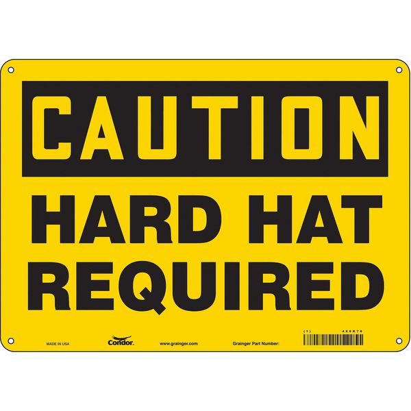 Safety Sign, 10 in Height, 14 in Width, Aluminum, Horizontal Rectangle, English, 466K76