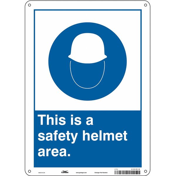 Safety Sign, 14 in Height, 10 in Width, Polyethylene, Vertical Rectangle, English, 466K38