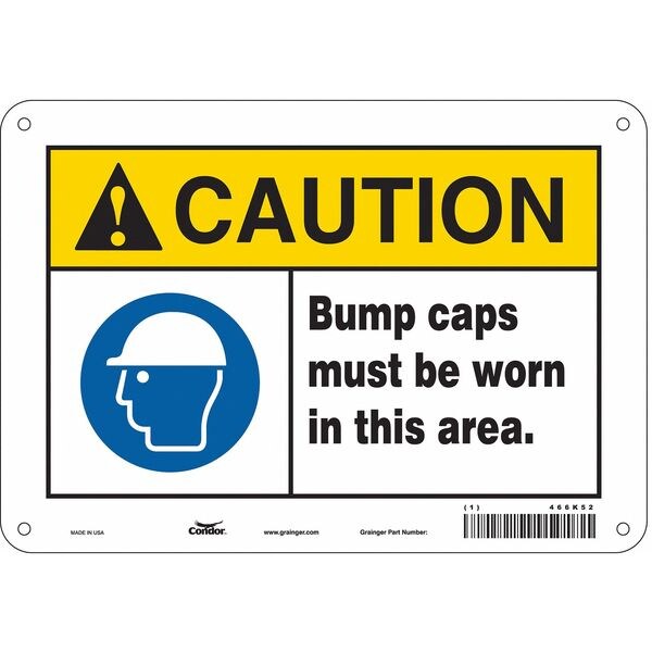 Safety Sign, 7 in Height, 10 in Width, Polyethylene, Vertical Rectangle, English, 466K52
