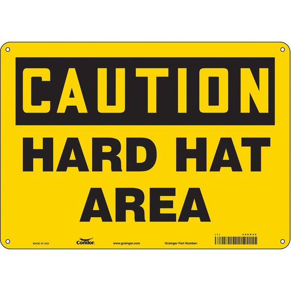Safety Sign, 10 in Height, 14 in Width, Aluminum, Horizontal Rectangle, English, 466K59