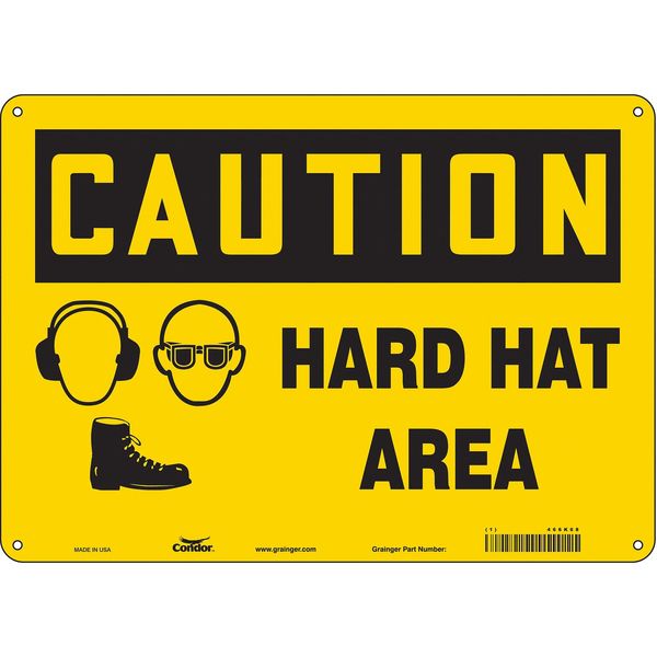 Safety Sign, 10 in Height, 14 in Width, Aluminum, Horizontal Rectangle, English, 466K68