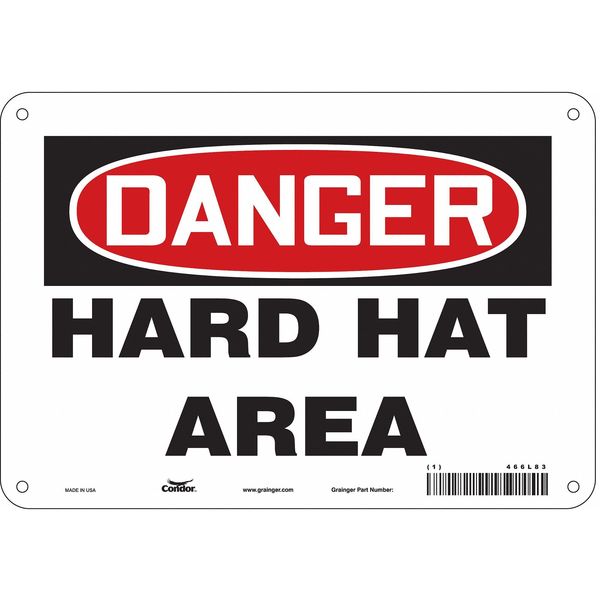 Safety Sign, 7 in Height, 10 in Width, Aluminum, Vertical Rectangle, English, 466L83