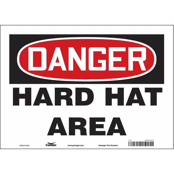 Safety Sign, 10 in Height, 14 in Width, Vinyl, Horizontal Rectangle, English, 466L92