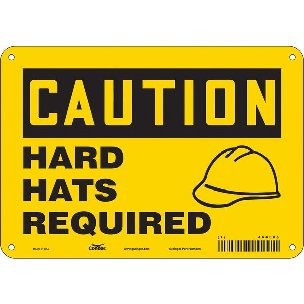 Safety Sign, 7 in Height, 10 in Width, Aluminum, Vertical Rectangle, English, 466L06