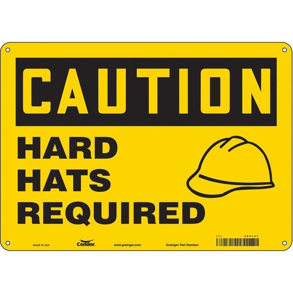 Safety Sign, 10 in Height, 14 in Width, Aluminum, Horizontal Rectangle, English, 466L07