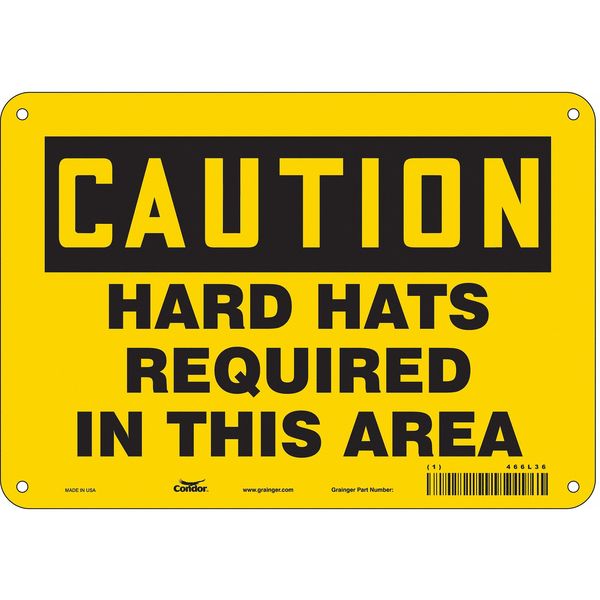 Safety Sign, 7 in Height, 10 in Width, Aluminum, Vertical Rectangle, English, 466L36