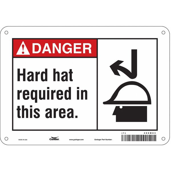 Safety Sign, 7 in Height, 10 in Width, Aluminum, Vertical Rectangle, English, 466M83