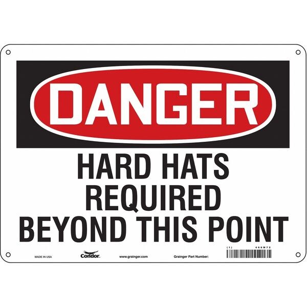 Safety Sign, 10 in Height, 14 in Width, Aluminum, Horizontal Rectangle, English, 466M72