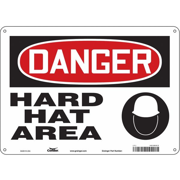 Safety Sign, 10 in Height, 14 in Width, Aluminum, Horizontal Rectangle, English, 466M02