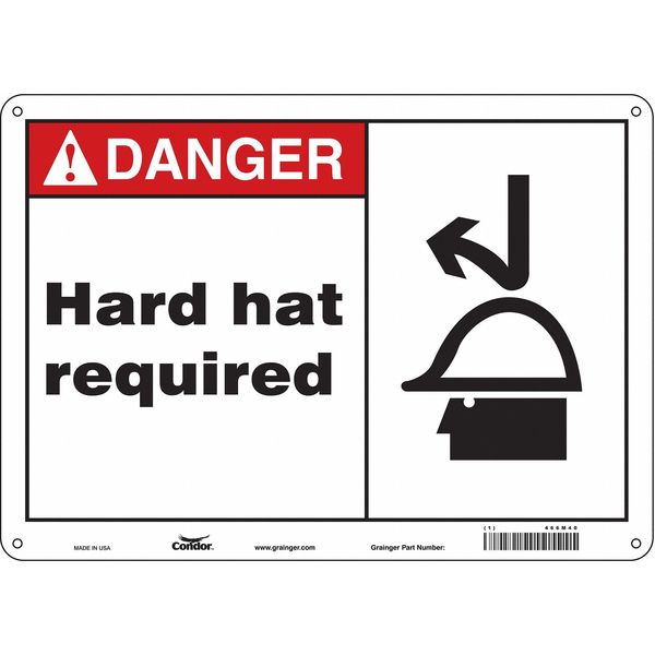 Safety Sign, 10 in Height, 14 in Width, Aluminum, Horizontal Rectangle, English, 466M40
