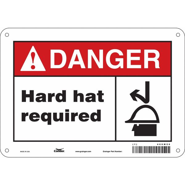 Safety Sign, 7 in Height, 10 in Width, Polyethylene, Vertical Rectangle, English, 466M56