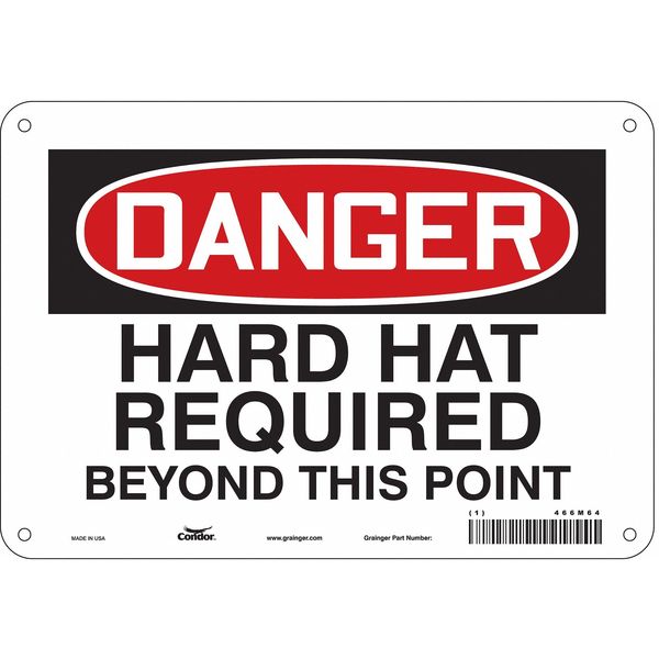 Safety Sign, 7 in Height, 10 in Width, Aluminum, Vertical Rectangle, English, 466M64