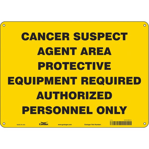 Safety Sign, 10 in Height, 14 in Width, Aluminum, Horizontal Rectangle, English, 466N94