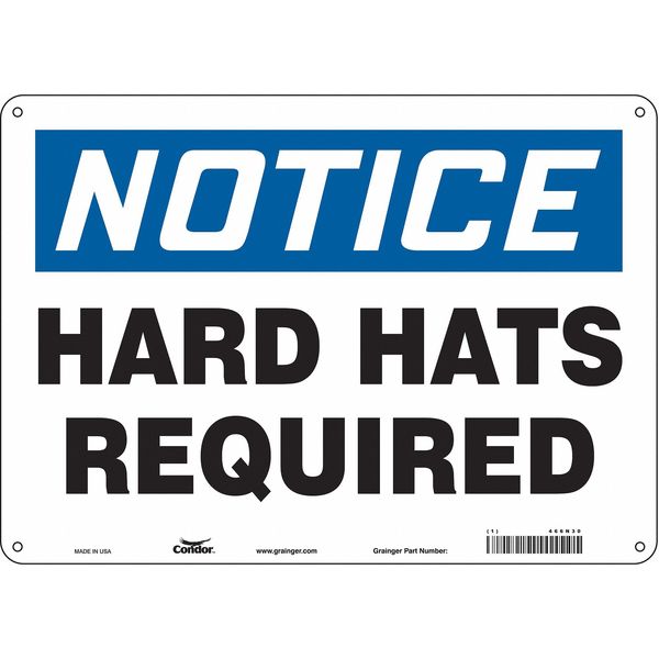 Safety Sign, 10 in Height, 14 in Width, Aluminum, Horizontal Rectangle, English, 466N30