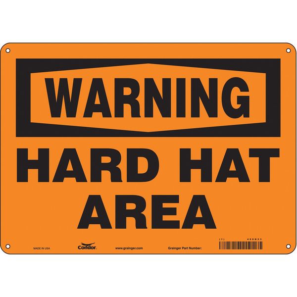 Safety Sign, 10 in Height, 14 in Width, Aluminum, Horizontal Rectangle, English, 466N53