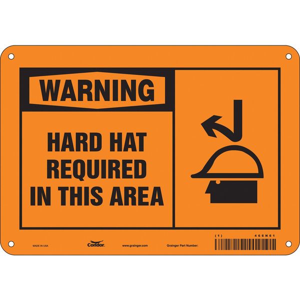 Safety Sign, 7 in Height, 10 in Width, Polyethylene, Vertical Rectangle, English, 466N61
