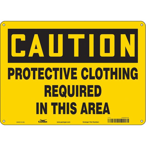 Safety Sign, 10 in Height, 14 in Width, Aluminum, Horizontal Rectangle, English, 466P03