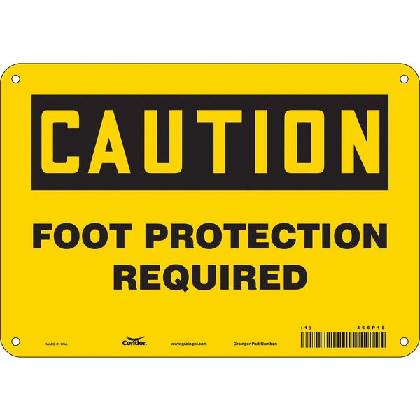 Safety Sign, 7 in Height, 10 in Width, Aluminum, Vertical Rectangle, English, 466P18