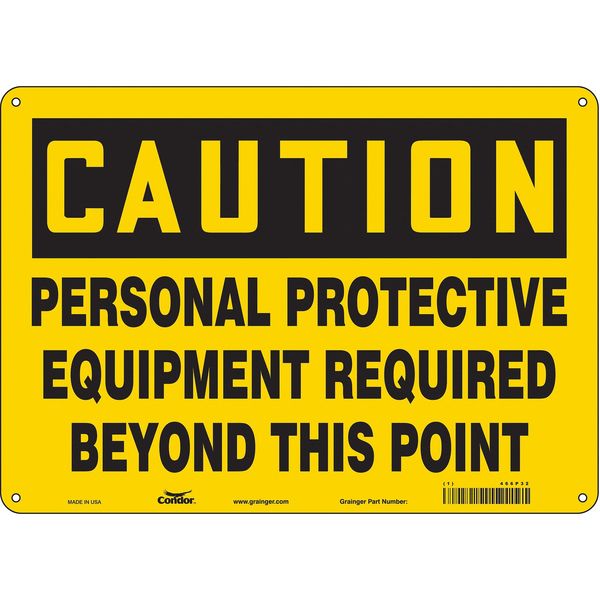 Safety Sign, 10 in Height, 14 in Width, Aluminum, Horizontal Rectangle, English, 466P32