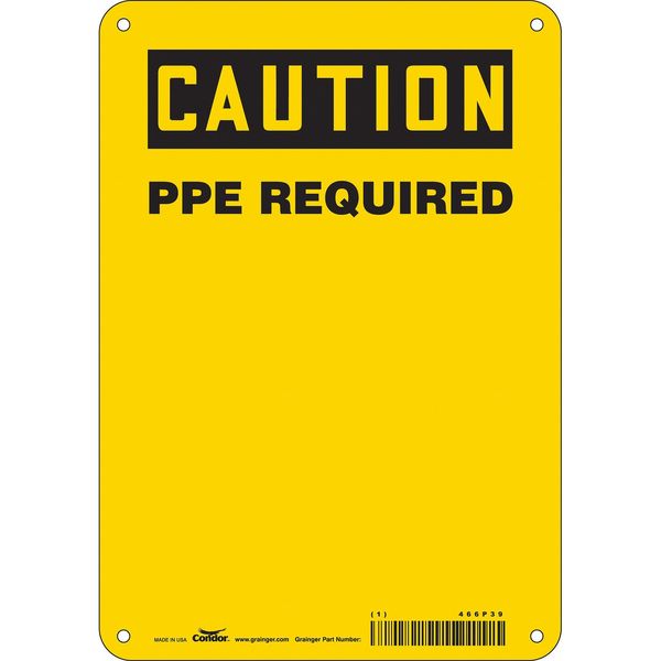 Safety Sign, 10 in Height, 7 in Width, Aluminum, Horizontal Rectangle, English, 466P39